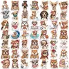 50 pegatinas nuevas de perros transfronterizos, lindas pegatinas de graffiti impermeables para decoración de vida de cachorros con pañuelo, materiales para decoración de computadora