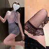 Lencería Divertida Nocturna, Falda Bodycon de Secretaria Azafata, Tentación Apasionada, Uniforme Sexy con Aberturas, Conjunto de Encaje Estilo Puro Deseo