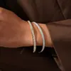 Pulsera Redonda Geométrica Simple Europea y Americana con Diamantes, Pulsera Transfronteriza de Moda y Versátil, Lujo Ligero, Joyería de Nicho de Alta Gama para Mujeres