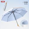 Paraguas de Doble Capa Plata Titanio Automático Protección Solar y Protección UV Plegable para Sol y Lluvia de Doble Uso para Mujer y Hombre Cubierta Solar Paraguas Upf50