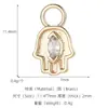Pacote de ouro 14k ouro real personalidade gesto de palma olho pingente pulseira DIY colar joias de ouvido pingente acessórios material