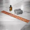 Drenaje de Piso de Rejilla Recta de Acero Inoxidable Oculto para Baño Tubería de Drenaje Anti-Olor con Tira Extendida Drenaje de Piso para Ducha