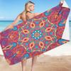 Toalla de Playa de Microfibra Doble Cara de Felpa Mandala Flor de Anacardo Vacaciones en la Playa Natación Toalla de Baño Variada Toalla Cuadrada