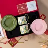 Taza de Café y Platillo de Cerámica Retro, Té de la Tarde, Café Latte, Taza para Latte Art, Caja de Regalo para Niñas, Recuerdo, Taza de Pareja