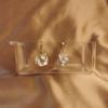 Brincos de zircão camélia esmalte caindo, nicho francês, elegante, elegante, elegante, elegante, elegante, gota de orelha, luz, luxo, alto sentido, brincos, atacado