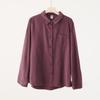 ¡Básicos de Otoño e Invierno 10.17! La más fácil de combinar Camisa Cuadrada de Algodón Puro Delicado con Cuello Doble y Mangas Largas Top para Mujer