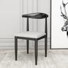 Silla de Comedor Doméstica de Lujo Ligero Taburete Moderno Silla Nórdica para Tocador Silla con Respaldo Imitación Madera Maciza Hierro Silla de Negociación de Esquina