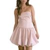 Vestido de Venda Quente Transfronteiriço Novidades Estilo Menina Quente Doce e Sexy Vestido com Cadarço Flor Bud Tomara que Caia Saia Curta Saia Bufante 3874