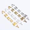 Arte de Uñas Aleación Remache Letra Oro Plata Lentejuelas para Uñas ANRSMY Oro Antiguo Plata Aleación Joyería para Arte de Uñas