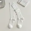 Meias Finas Vazadas Sem Costura de Cano Longo Estilo Doce Primavera e Verão Youjiaxiu, Meias JK Color Sólida da Moda