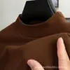 Atacado camiseta masculina de manga comprida com gola semi-alta quente forrada com veludo felpudo dupla face outono e inverno suéter slim masculino camisa básica