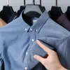 Camisa de algodón mercerizado para hombre de manga larga 2023 nueva primavera y otoño camisa de algodón casual para hombre bolsillo real top profesional