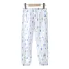 Calça de Gaze Infantil Verão Calça Estampada para Meninos e Meninas Calça Solta para Casa Calça Anti-Mosquito Algodão Puro para Meninos