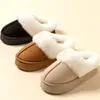 MT-6521 Pantuflas Cálidas de Algodón para el Hogar Suaves Cómodas de Invierno para Interiores Antideslizantes Pantuflas de Felpa