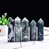 Venta caliente transfronteriza ágata acuático natural columna de punta única tamaño estándar prisma hexagonal decoración piedra original pulido ventas directas de fábrica