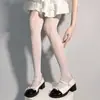 Medias de rejilla con encaje de rosa en forma de corazón estilo gótico, pantimedias jacquard calado de chica Lolita fantasía oscura, dulces y geniales