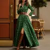 Em estoque Amazon transfronteiriço 2026 novo outono vestido longo xadrez estilo britânico com gola de lapela e design de afinar a cintura