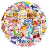 Nuevo producto transfronterizo: 50 Pegatinas de Caricaturas de Dulces, Materiales de Decoración Personalizados DIY de Postres de Paleta, Pegatinas Impermeables