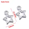 Pingente Estrela Oca de Liga 10*12mm Pingente Estrela de Cinco Pontas Mini DIY Acessórios para Joias de Colar Pulseira
