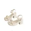 Sandalias de Tacón Alto para Mujer 2026 Verano Nuevo Estilo de Hada Suela Gruesa Tacón Grueso Moda Francesa Trendy Sandalias de Una Correa para Mujer