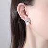 Aretes Jinse al por mayor de cobre con incrustaciones de circonita y perla de concha, aretes de lazo versátiles de Corea del Sur, venta al por mayor para mujer