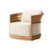 Sofá Nórdico para Exteriores Patio Villa Terraza de Jardín Muebles de Aleación de Aluminio Teak Ratán Set de Ocio