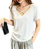 Camiseta básica casual de manga corta de color liso, corte holgado, estilo callejero retro americano, para el día a día y para ir al trabajo, para mujer