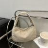Bolso Cruzado de Pana Suave Casual Avanzado para Hombro y Axila 2024 Otoño Nuevo Bolso Baguette Portátil para el Trabajo y el Viaje