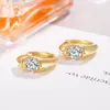 Brincos Redondos de Zircônia Femininos Simples Diários Versáteis Geométricos Redondos de Zircônia Argola da Moda Elegante Joia para Orelha
