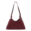 Bolso de Mano Retro de Gran Capacidad para Mujer Otoño e Invierno, Bolso de Hombro Versátil de Gamuza para el Trabajo, Bolso Simple y Versátil con Textura Mate