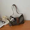 Nova Moda Primavera 2026 Bolsa de Ombro Simples Feminina com Textura Estilo Coreano e Design Único, Bolsa Grande Capacidade para o Dia a Dia