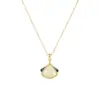 Nuevo Collar de Falda Pequeña Estilo Chino Jade Hetian para Mujer Plata S925 Estilo Nacional Colgante de Abanico de Gama Alta Clavícula