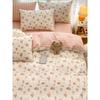 Juego de Cuatro Piezas de Algodón Puro de Dibujos Animados 100% Algodón 2023 Nuevo Cama Sábanas Funda de Edredón Cama Dormitorio Estudiantil Juego de Tres Piezas