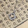 Collar Colgante de Plata de Ley S925 Nuevo Jade Espuma de Agua Trébol de Cuatro Hojas de la Suerte Estilo Europeo y Americano Moda Transfronteriza Cadena para la Clavícula