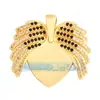 P04 L49B Accesorios para joyería DIY AMOR AMOR corazón circón rojo aceite goteando alas de cupido