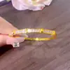 Nuevo Estilo Chino Antiguo Arena Dorada Diamante Blanco Hebilla en Forma de X Pulsera Simple y Moderna Joyería para Parejas Fabricante de Gama Alta Venta al por Mayor