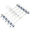 Perchero para pantalones de tamaño grande de 40 cm, perchero para pantalones doméstico, colgador antideslizante con clip azul para pantalones, perchero para pantalones sin costuras con clip, clip para pantalones