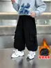 Ropa de Invierno para Niños Cincha Ropa de Trabajo Pantalones Forrados de Polar Estilo Coreano Mono Infantil de Polar Suelto Pantalones Casuales Pantalones de Comercio Exterior para Bebé