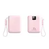 Batería externa de carga súper rápida de 22.5W con doble cable incorporado, 30000mAh, cargador portátil mini compacto inteligente