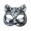 Máscara de Gato Meia Face Cosplay Festa Fantasia Estilo Punk Antigo Vintage Plástico Máscara Festa de Aniversário Adereços de Fantasia