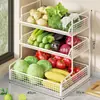 Estante de Almacenamiento de Cesta para Verduras de Cocina Encimera Doméstico Multicapa Simple Caja de Almacenamiento Dedicada para Verduras, Condimentos, Cebollas, Jengibre, Ajo