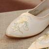 Bai Xuexiang 2025 Zapatos Bordados Nuevos Zapatos de Tela para Mujer del Viejo Pekín Tacón Bajo Estilo Chino Cheongsam Flats Retro Punta Afilada