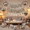 Nuevo Set de Pancarta de Letras con Globos de Feliz Cumpleaños Globos de Papel de Aluminio Suministros de Decoración de Cumpleaños Venta al por Mayor Transfronteriza