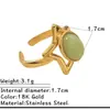 Anillos Europeos y Americanos de Acero de Titanio Incrustados con Joyería de Piedra Natural, Lujo Ligero, Anillos Abiertos Versátiles y de Alta Gama de Acero Inoxidable para Mujer Que No Se Desvanecen