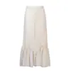 Falda plisada de sarga estilo Miyake con diseño de escamas de pez para mujer, elástica de cintura alta, retazos de gasa, volante, versátil, de longitud media