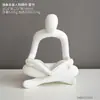 Adornos de Arte Abstracto de Alta Calidad de Nicho Creativo, Modernos y Simples para Sala de Estar, Mueble de TV, Aparador de Vino, Decoraciones para el Hogar, Lujo Ligero