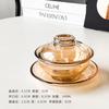 Estilo Ins Estilo Novo Chinês Tampa de Tigela Copo de Vidro Copo para Café Americano Gelado Doméstico Conjunto de Dieta Ninho de Pássaro para Sobremesa de Alto Valor