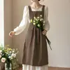 Delantal de Estilo Europeo y Americano para Mujer Cocina Hogar Repelente al Agua Delantal Extendido para Cintura Cafetería Floristería Salón de Uñas Comercio Exterior Uniforme de Trabajo