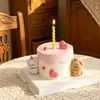 Decoración de pastel del Día de San Valentín chino, adorno de cachorro de dibujos animados lindo, vela espiral, inserto de decoración para hornear, accesorio de tarjeta
