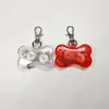 Pingente de lâmpada para pet em formato de coração luminoso LED tag de pet para animais de estimação colar chaveiro anti-perda para pet